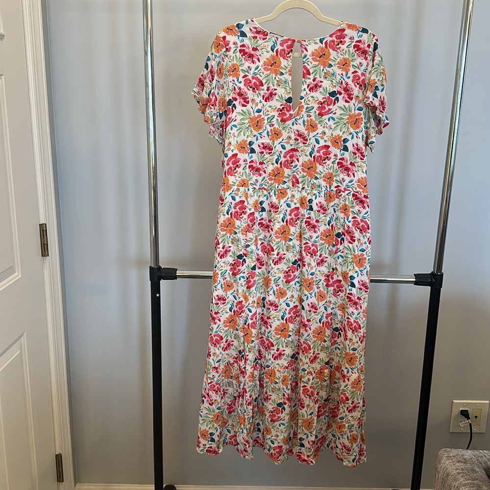 Torrid Bright Floral Midi Gauze Dress - Picture 10 of 13